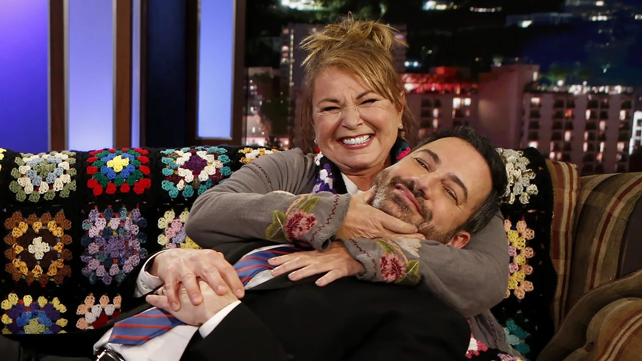 Jimmy Kimmel and Roseanne Barr