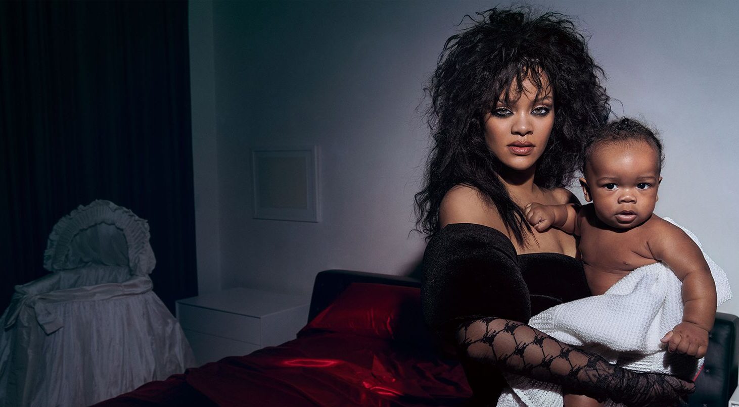 RIhanna with her baby for British Vogue
