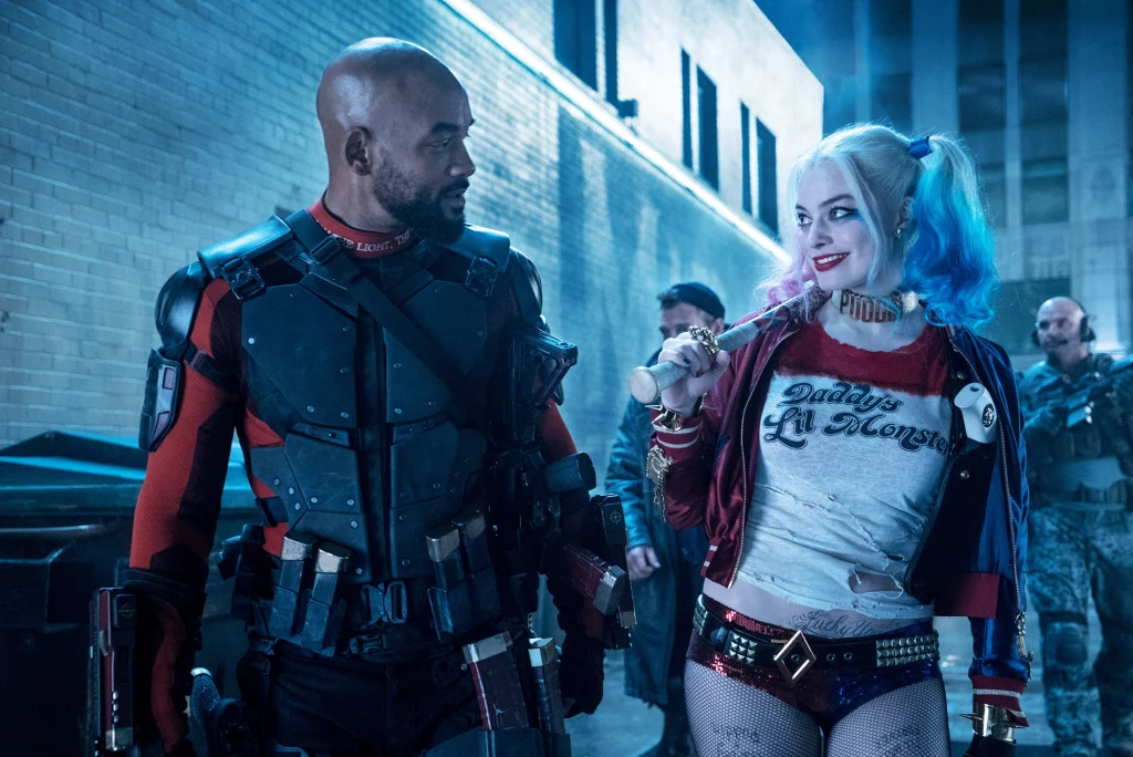 Will Smith and Margot Robbie during Suicide Squad film