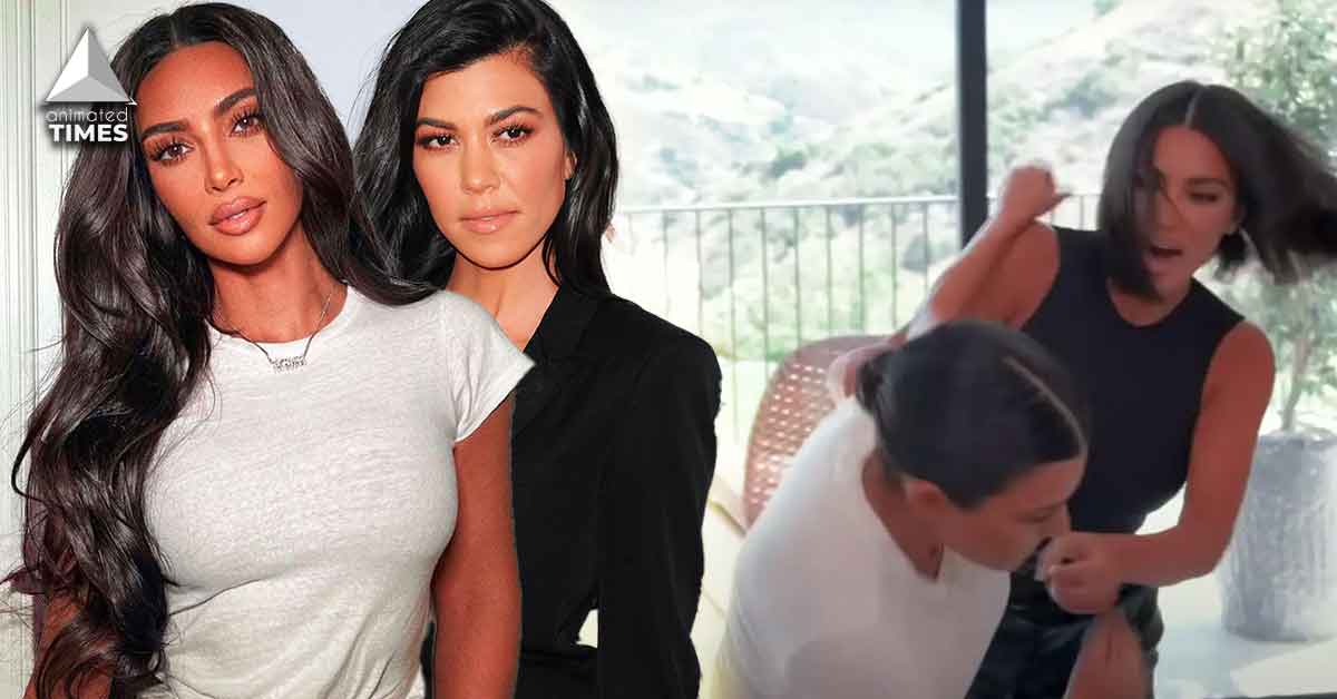 'Kim & Kourtney beating the plastic outta each other': Fans Troll Kim and Kourtney Kardashian's Fistfight That Looks Like Two Feral Cats Playing Amateur Muay Thai