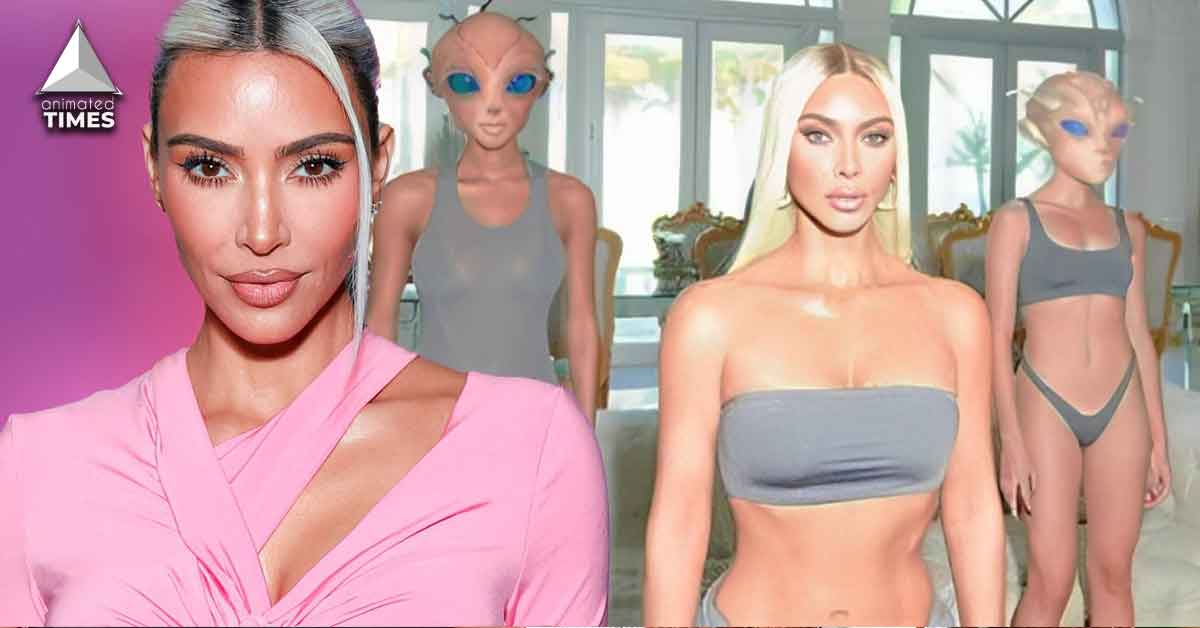 Kim Kardashian is Literally Banking on America Shooting Down UFOs, Brutally Trolled for Alien Themed SKIMS Campaign After She Makes Models Wear Martian Masks in Their Underwear