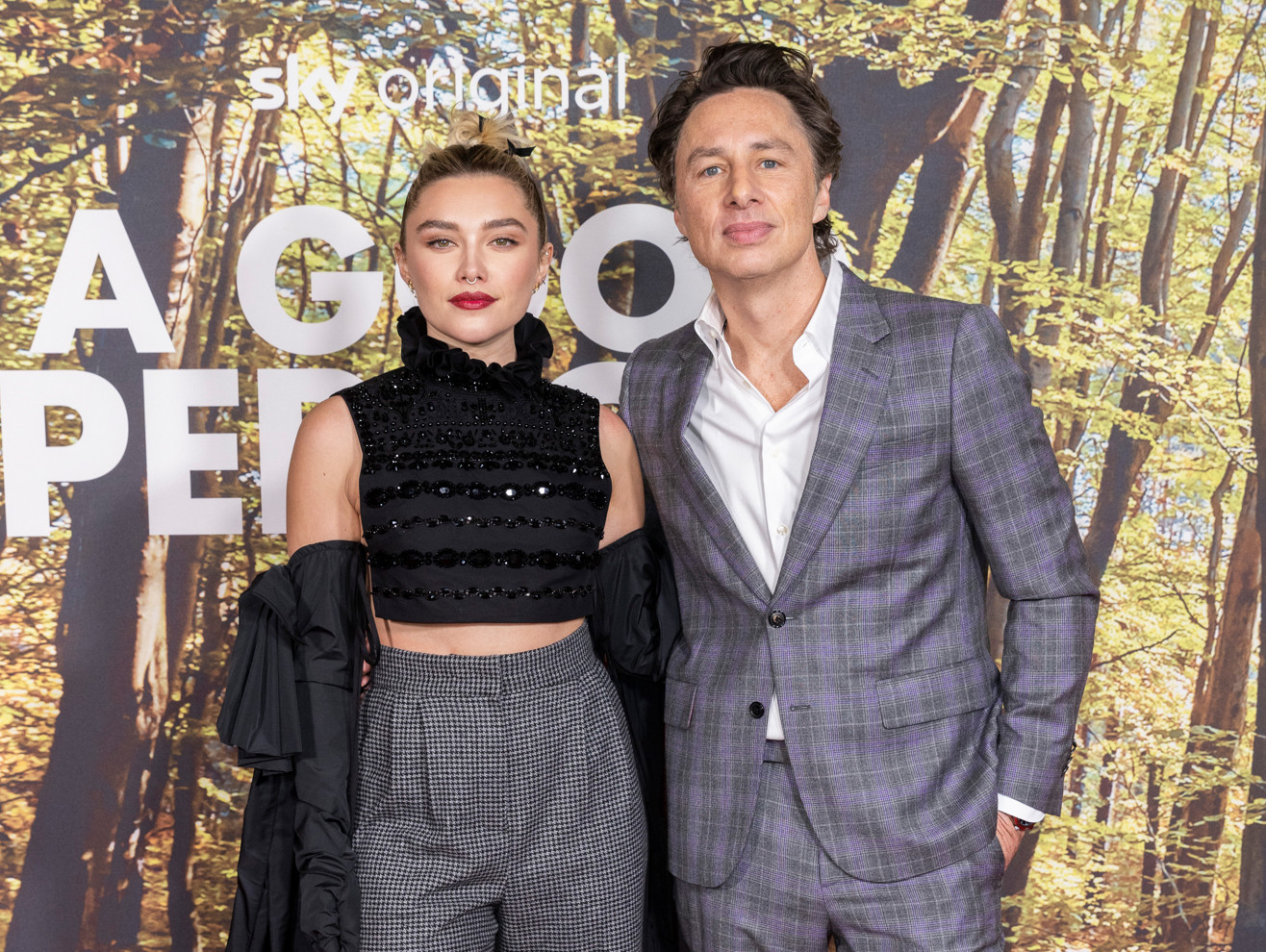 Exes Florence Pugh and Zach Braff reunited at A Good Person's UK premiere