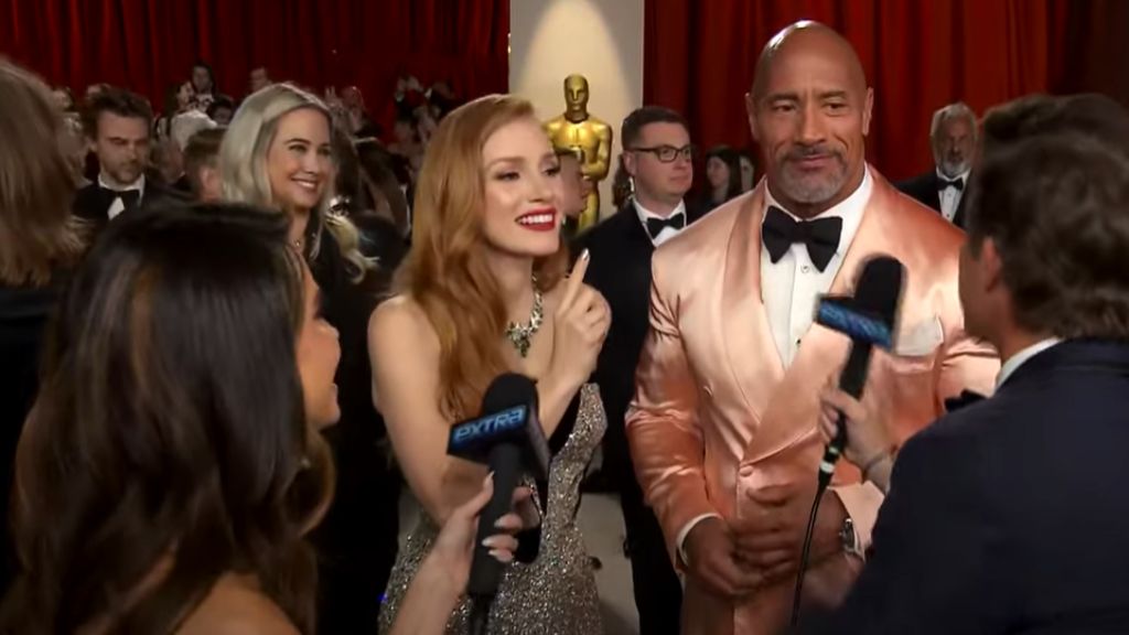 Dwayne Johnson along with Jessica Chastain