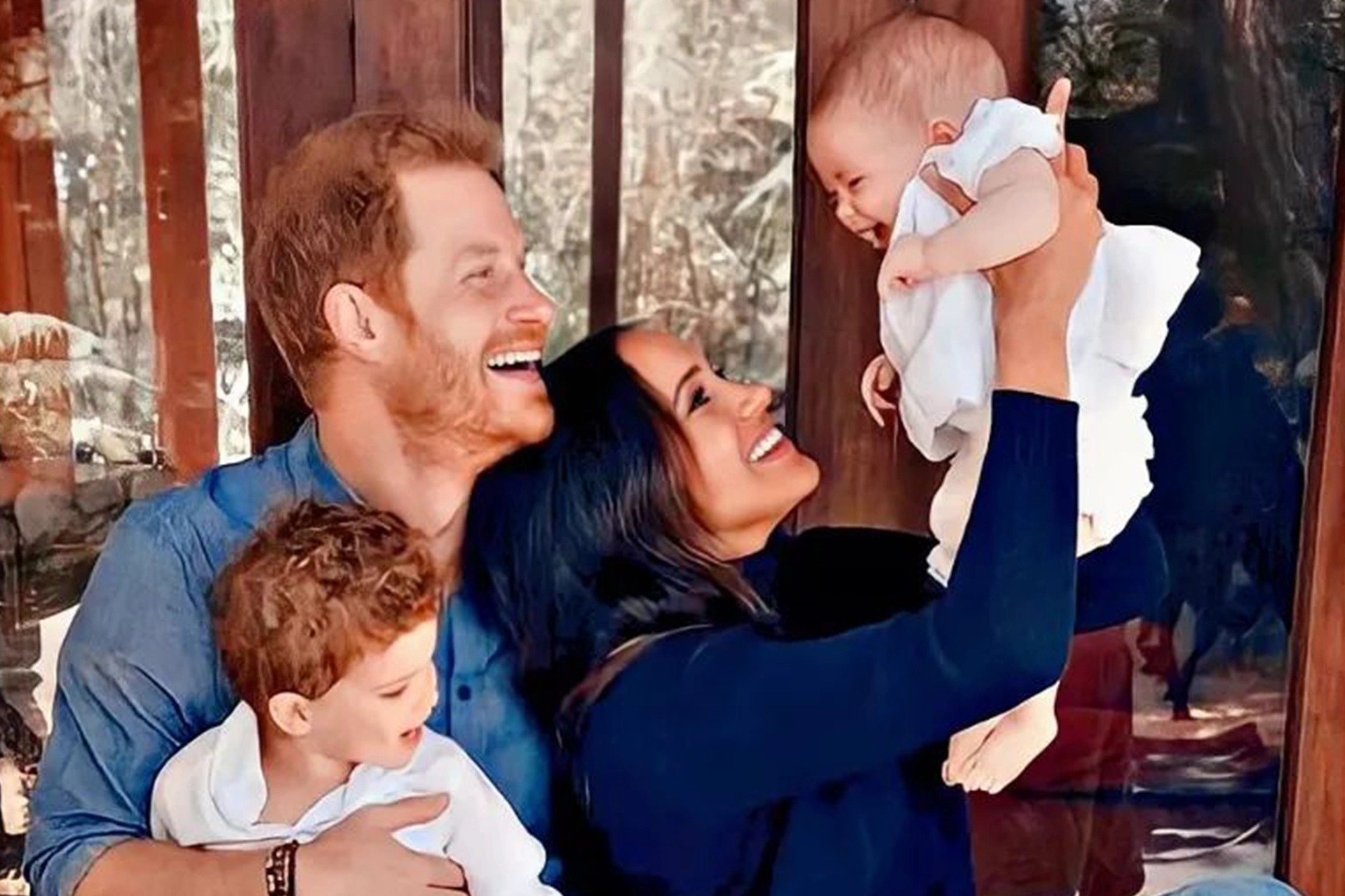 Prince Harry and Meghan Markle with their kids