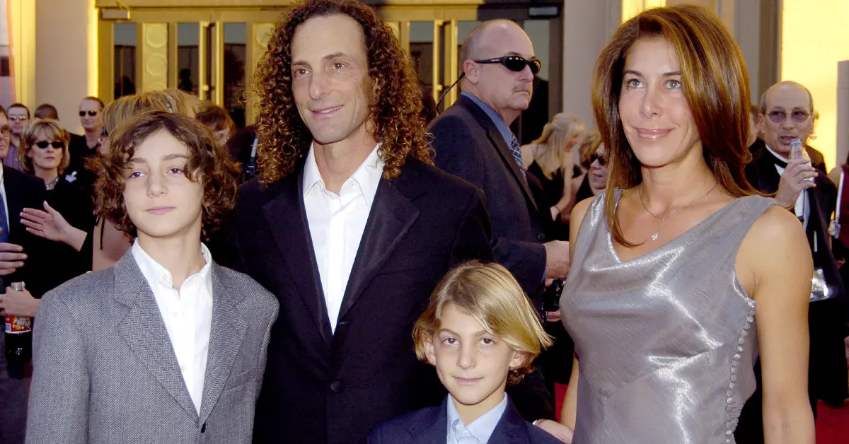 Kenny G with his ex-wife and sons