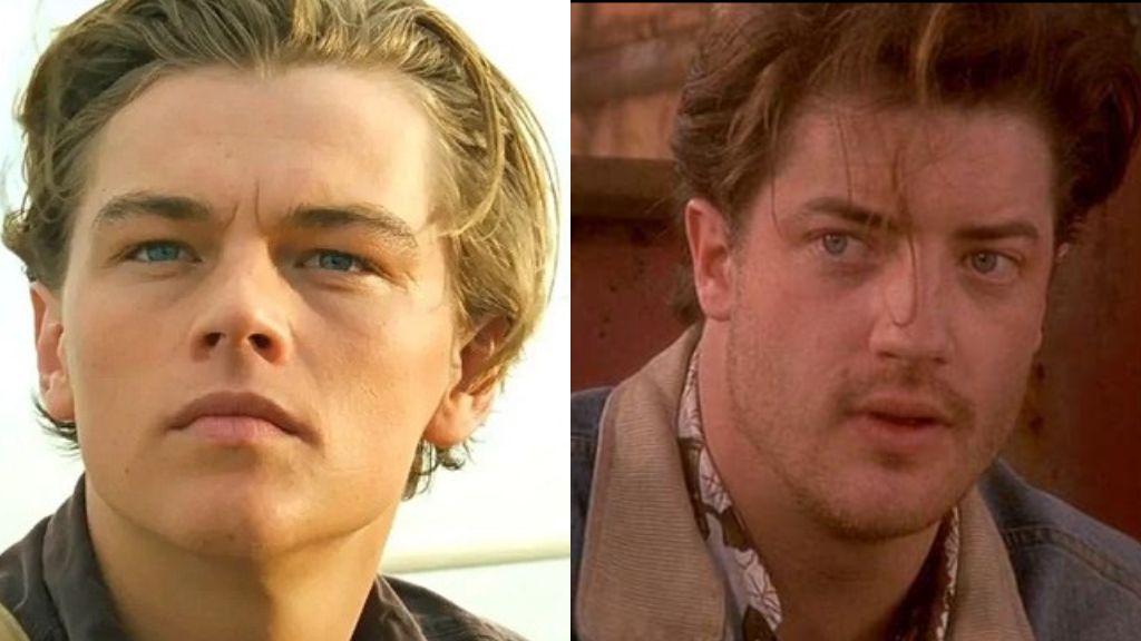 Leonardo DiCaprio in Titanic and Brendan Fraser in Now and Then