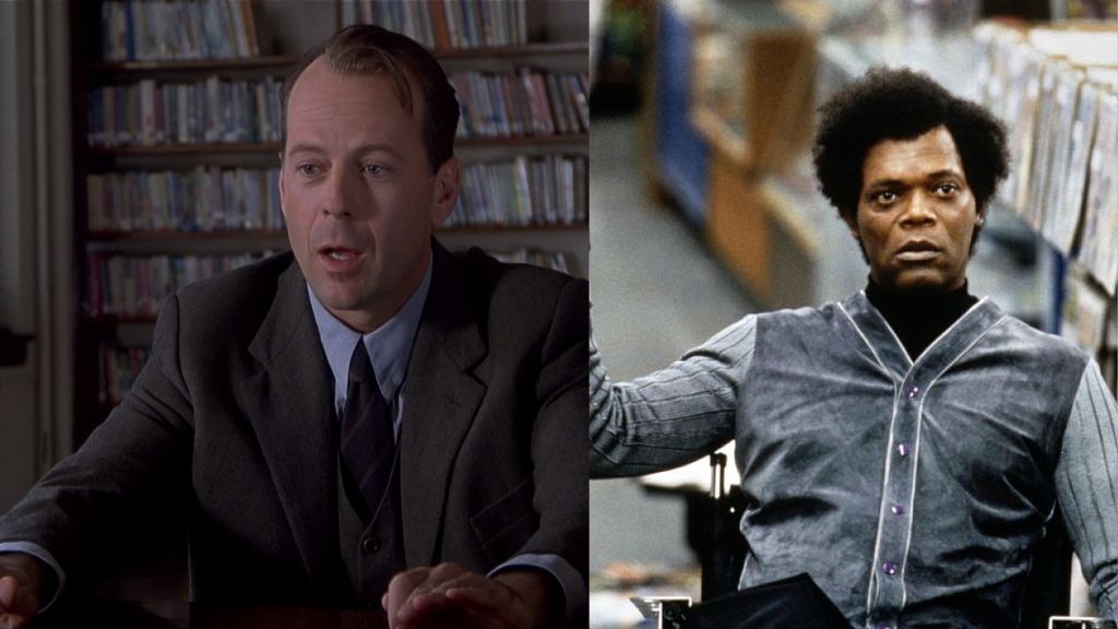 Bruce Willis in The Sixth Sense and Samuel L. Jackson in Unbreakable