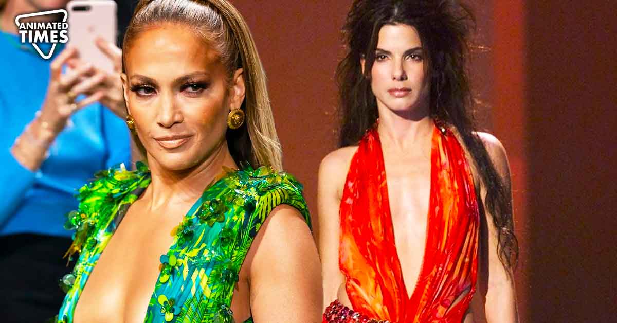 “The right dress always finds the right woman”: Jennifer Lopez Shamelessly Stole Sandra Bullock’s Thunder With Infamous Versace Jungle Dress
