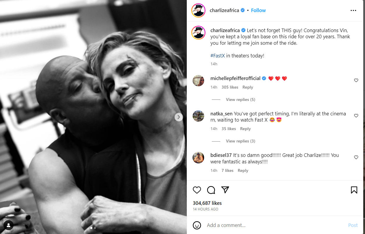 Charlize Theron's instagram