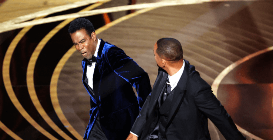 Will Smith slapping Chris Rock