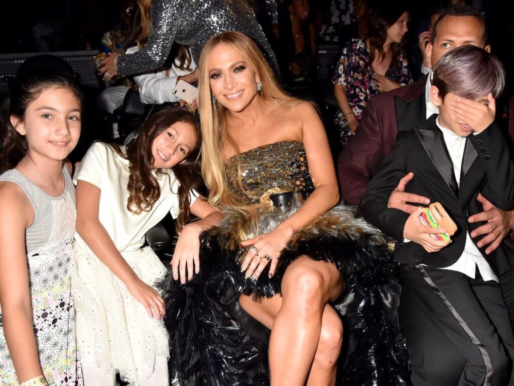 Jennifer Lopez with her kids Emme and Maximilian