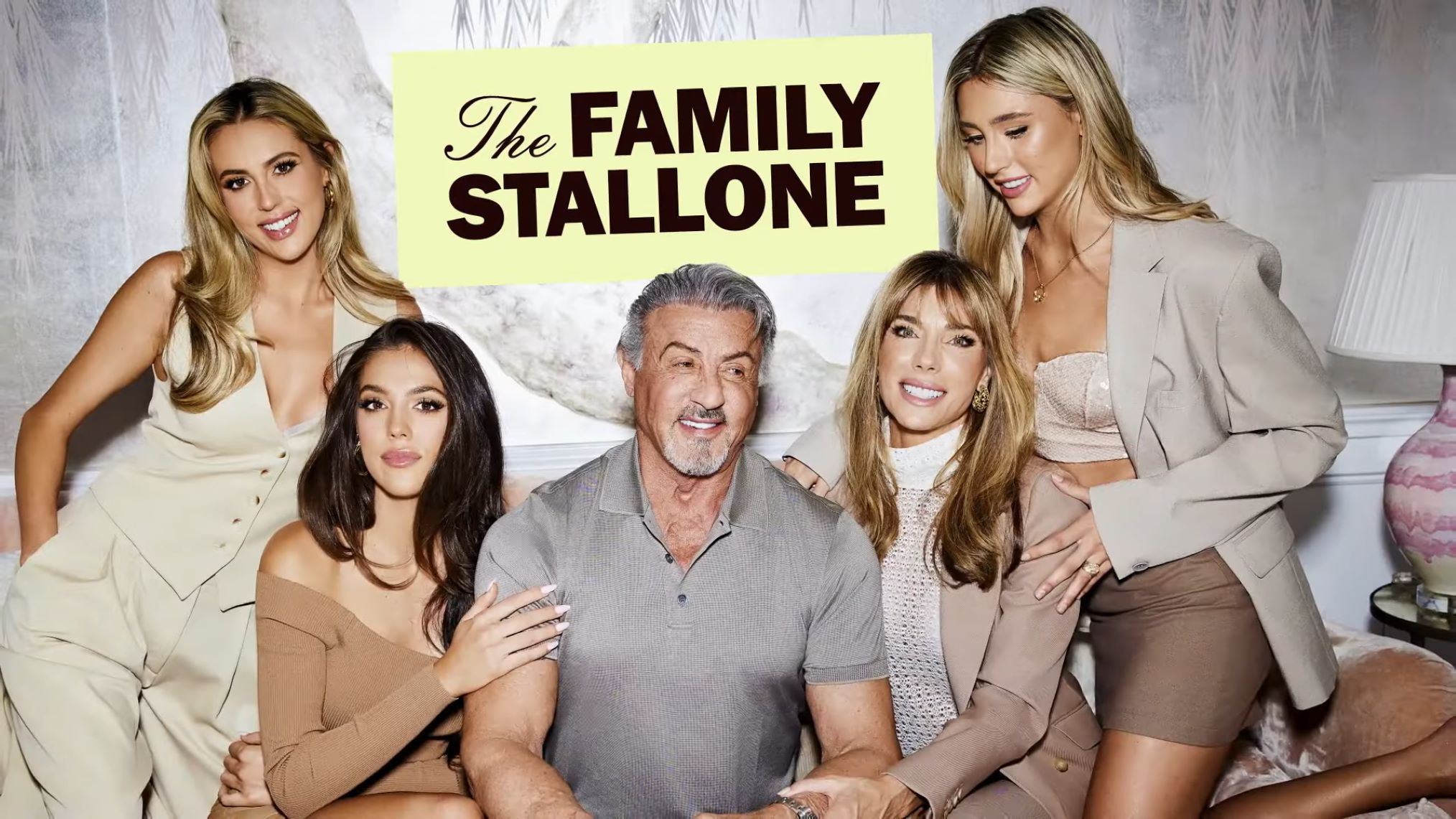 Sylvester Stallone with his clan for The Family Stallone 