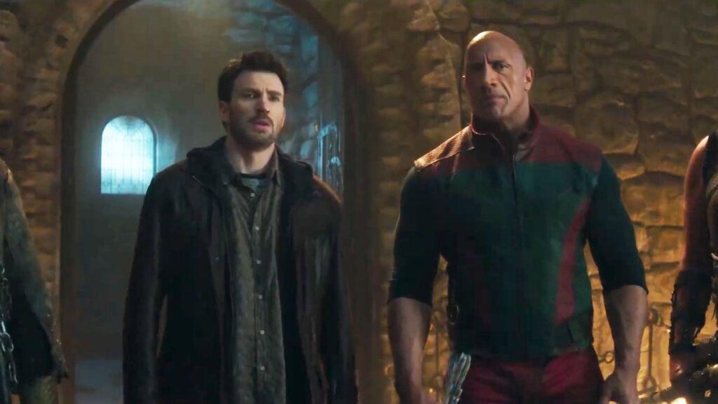 Chris Evans and Dwayne Johnson in Red One