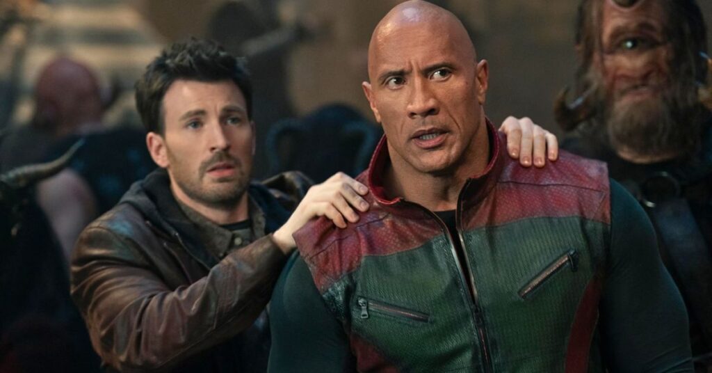 Chris Evans and Dwayne Johnson in Red One