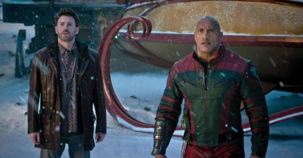 Chris Evans and Dwayne Johnson in Red One 