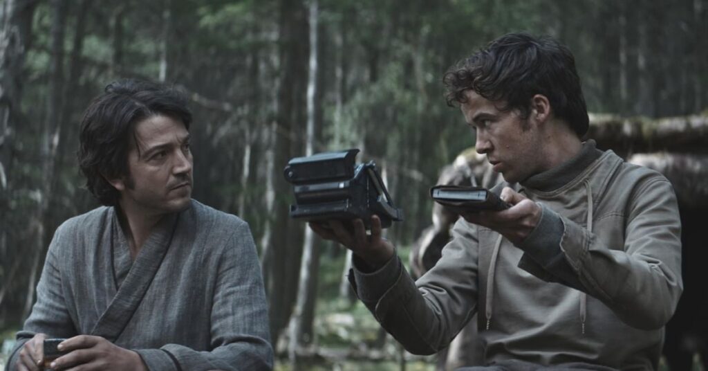 Diego Luna and Alex Lawther in Andor