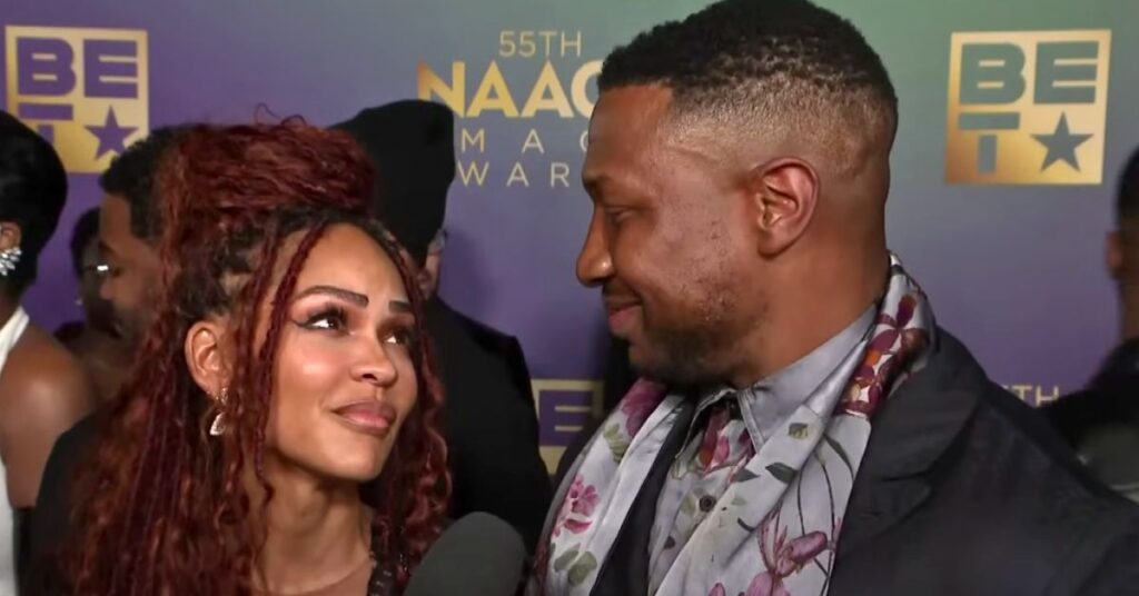 Meagan Good and Jonathan Majors at NAACP Image Awards