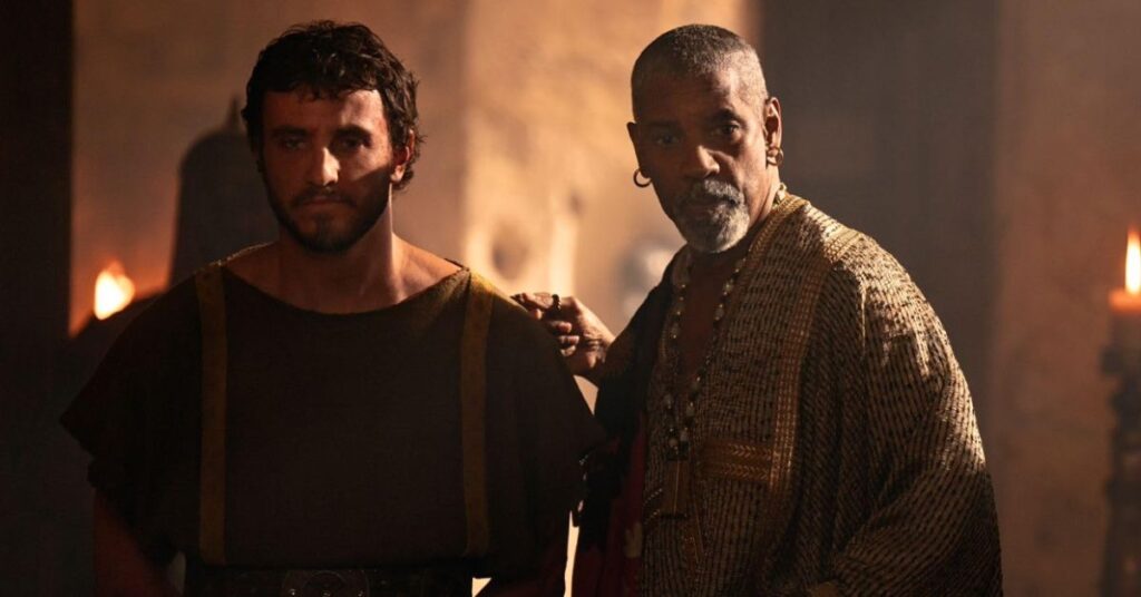 Paul Mescal and Denzel Washington in Gladiator 2 