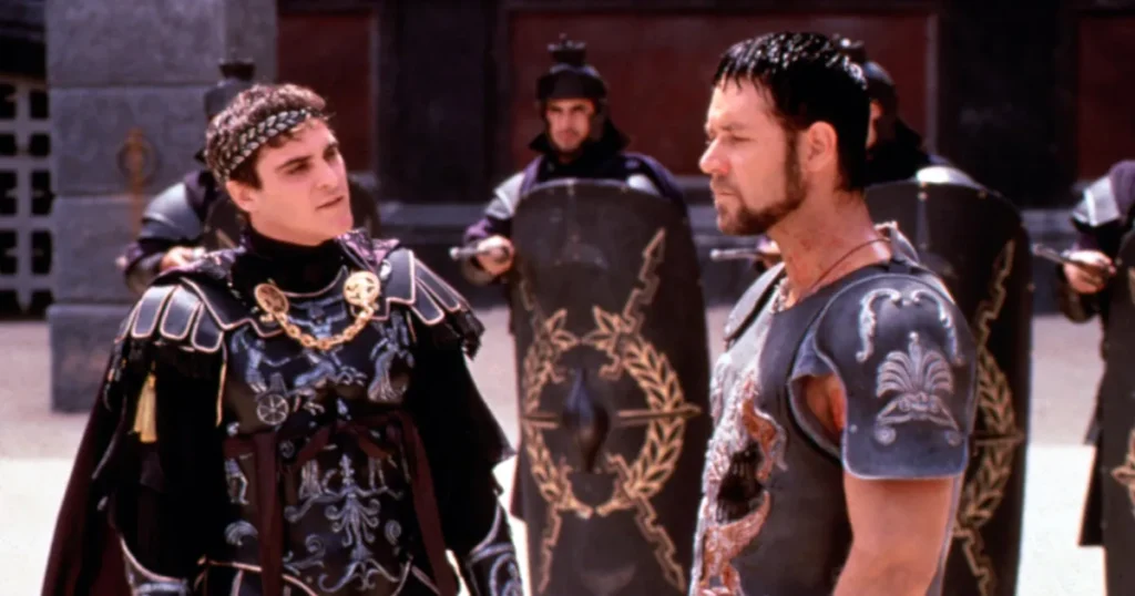 Russell Crowe and Joaquin Phoenix in Gladiator