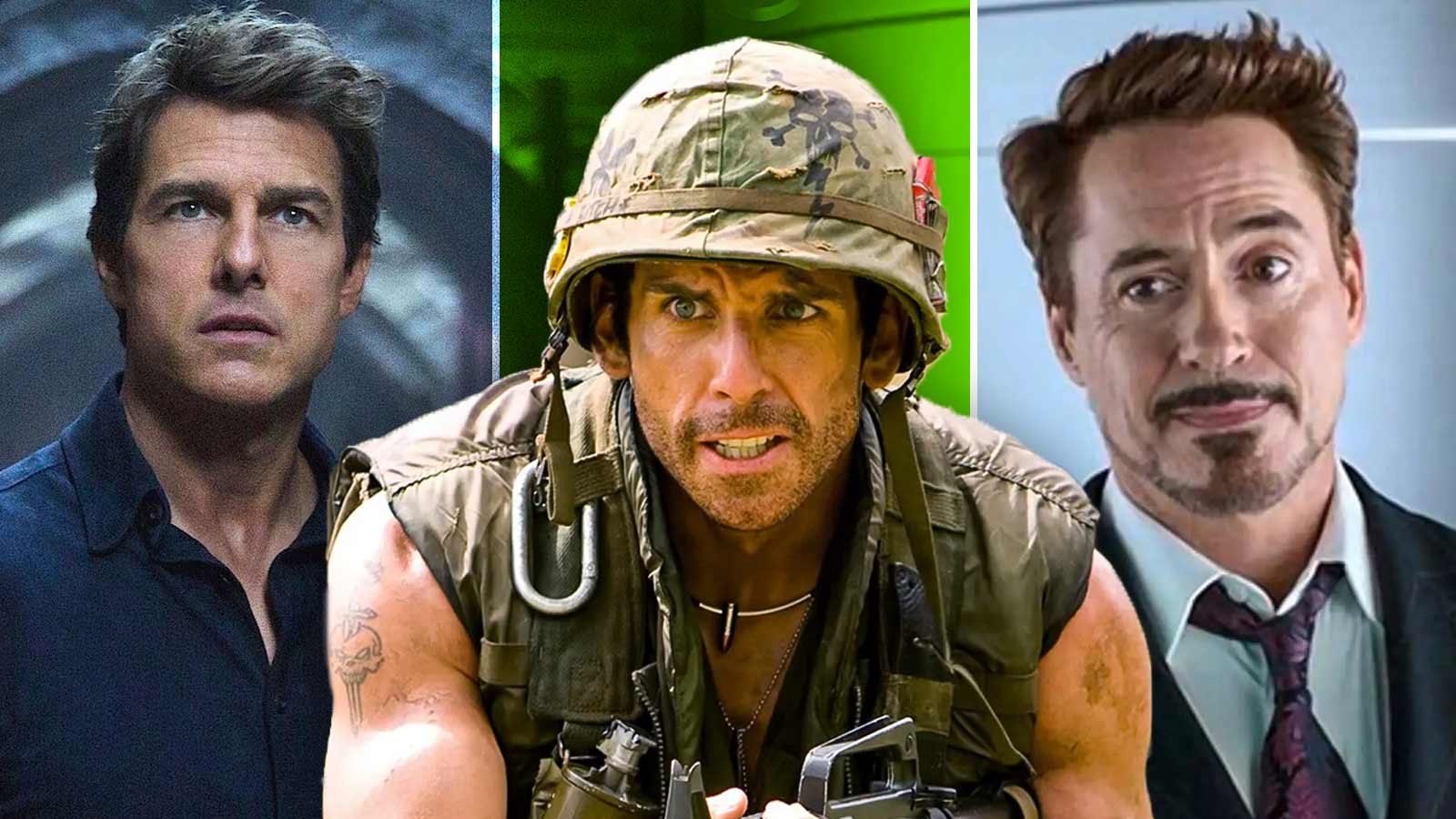 tom cruise, ben stiller and robert downey jr