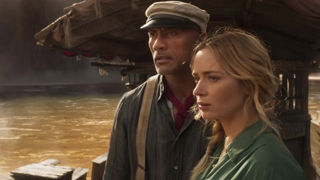 Dwayne Johnson and Emily Blunt in Jungle Cruise