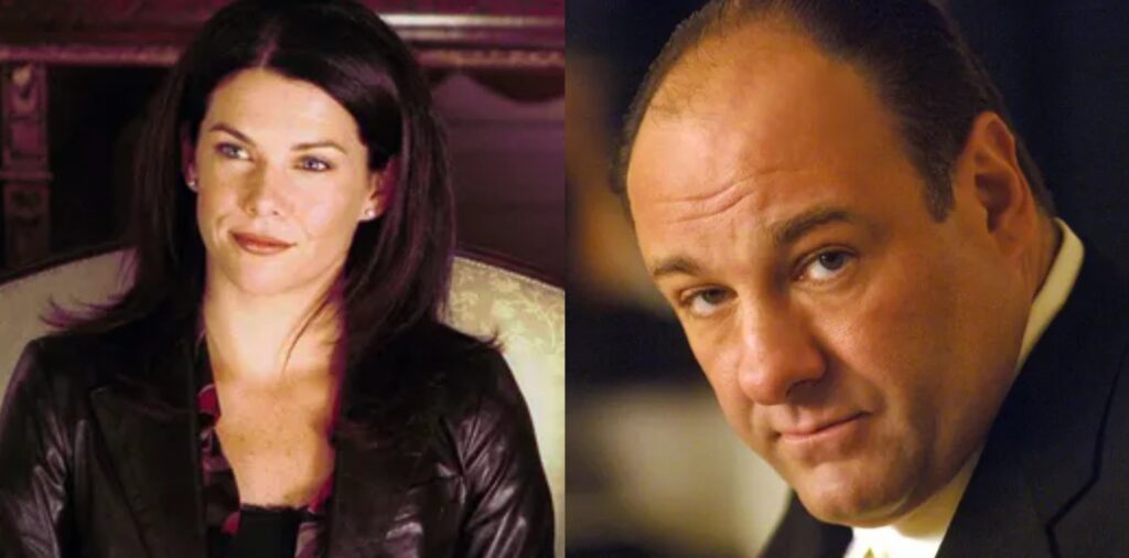 Lorelai Gilmore in Gilmore Girls and Tony Soprano in The Sopranos