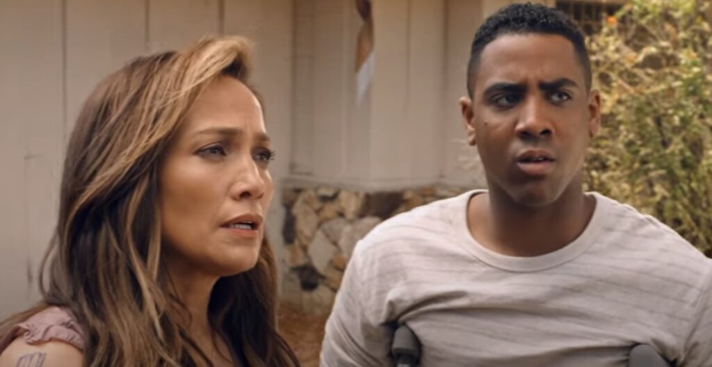 Jennifer Lopez and Jharrel Jerome in Unstoppable